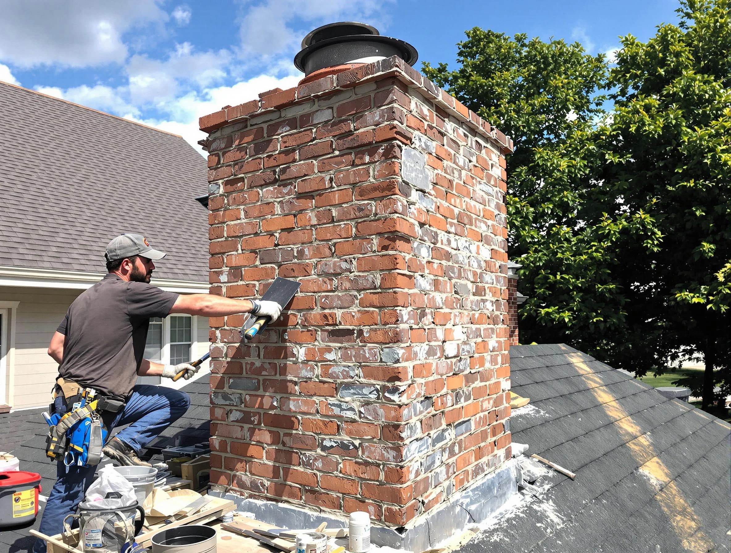 Completed chimney rebuild by Thompson's Station Chimney Sweep in Thompson's Station, TN