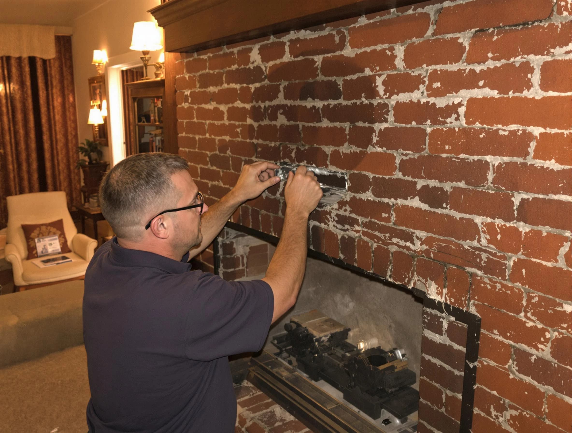 Thompson's Station Chimney Sweep expert fixing a fireplace in Thompson's Station, TN