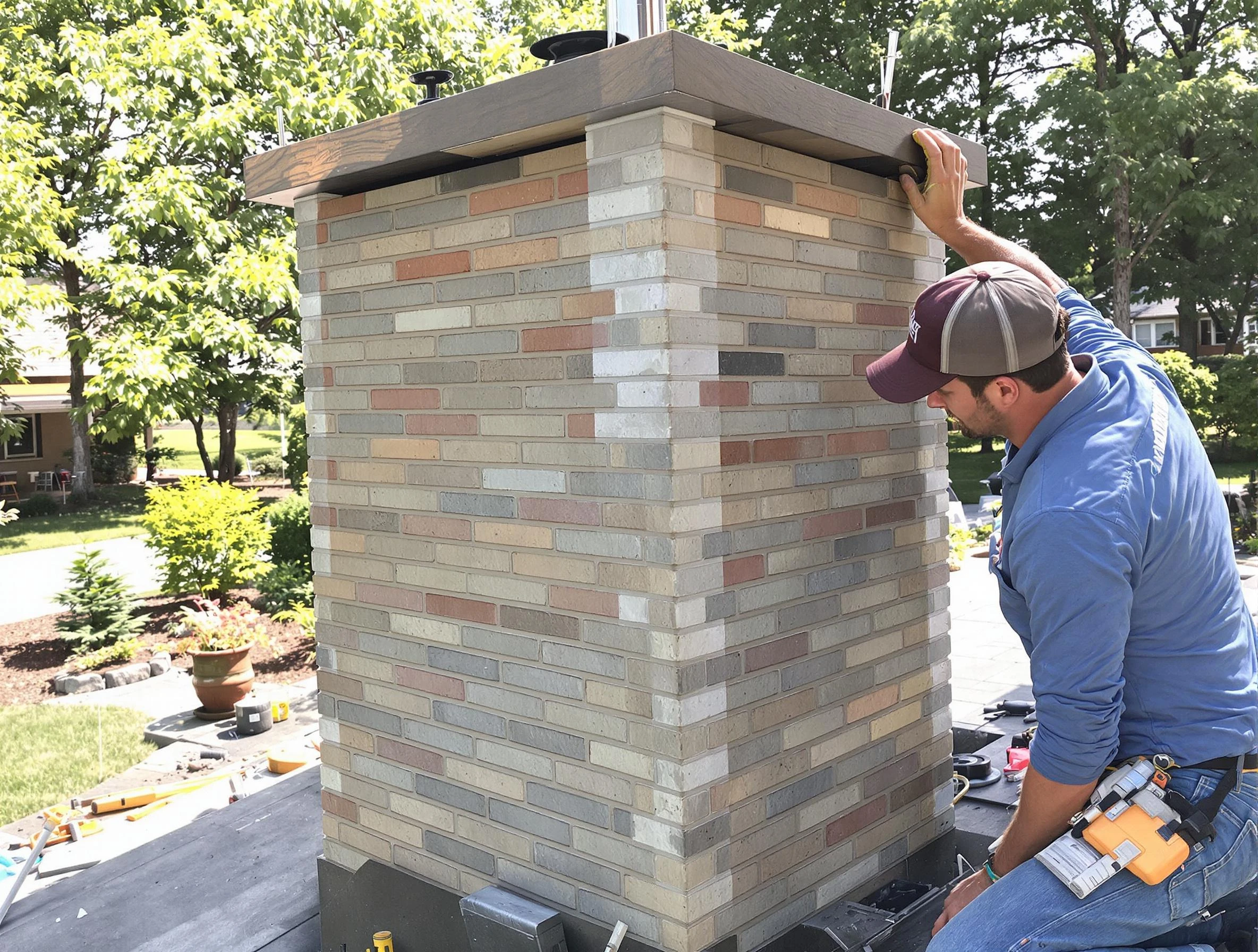 Thompson's Station Chimney Sweep completing a modern chimney remodel in Thompson's Station, TN
