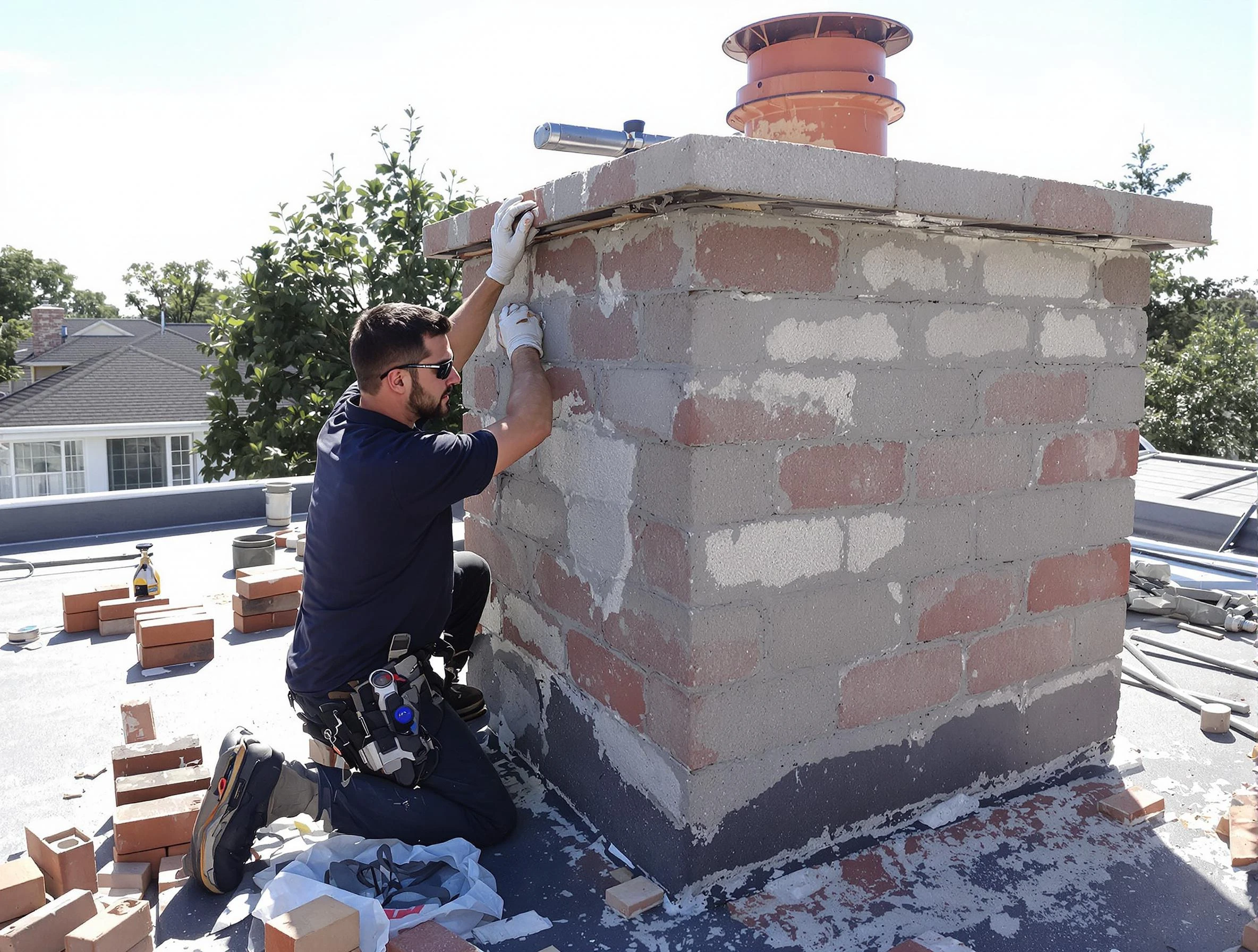 Advanced chimney repair process by Thompson's Station Chimney Sweep in Thompson's Station, TN